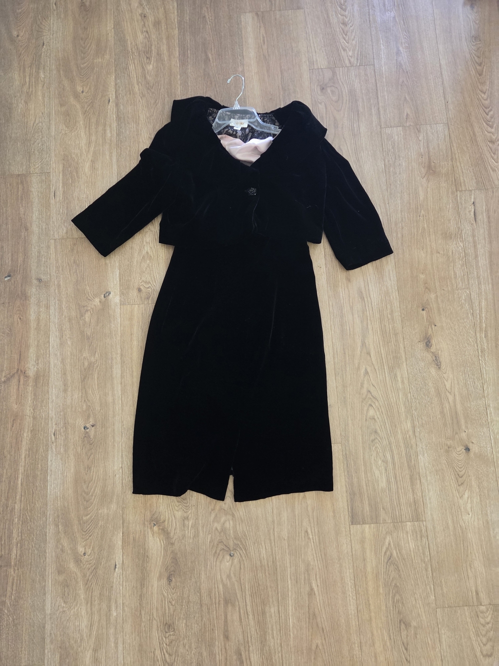 Talbots Black Velvet Dress with Coordinating Jacket